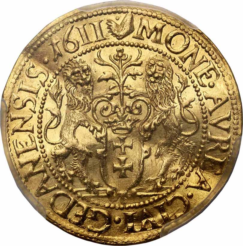 Zygmunt III Waza. Dukat 1611,  Gdańsk PCGS Genuine UNC Details